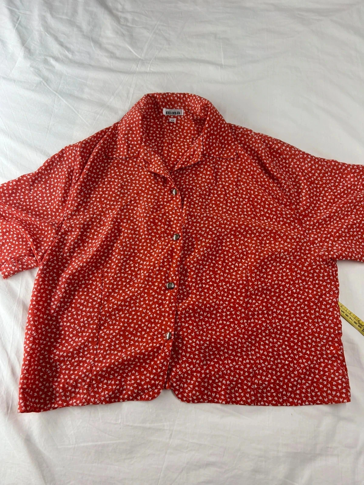 Rode vintage mana blouse met witte patronen – photo 2